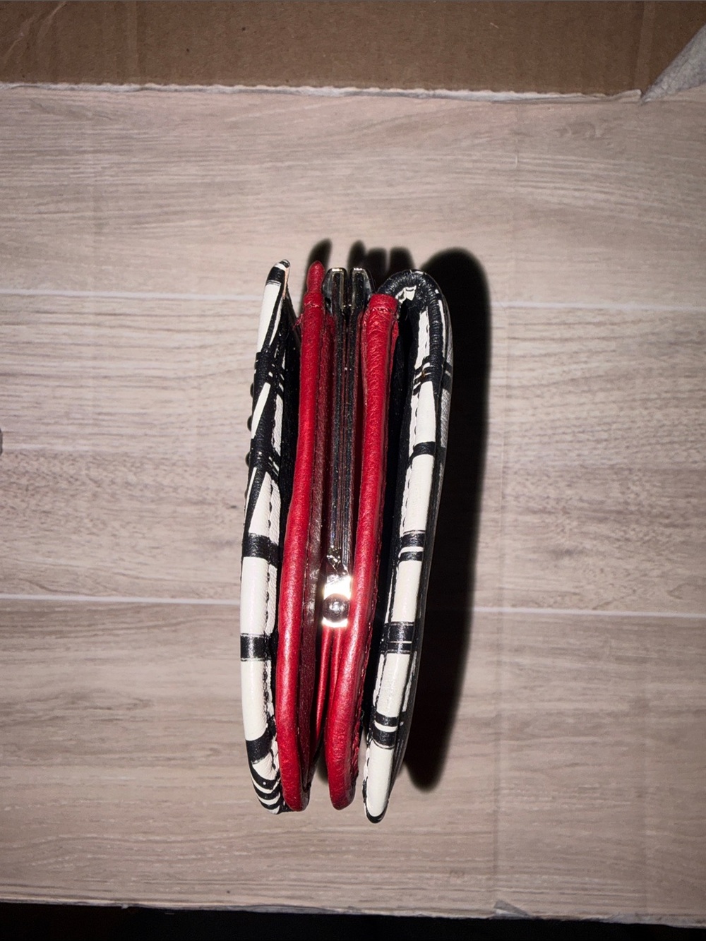 Brighton White & Black Plaid Coin Purse with Red Heart - Picture 5 of 11